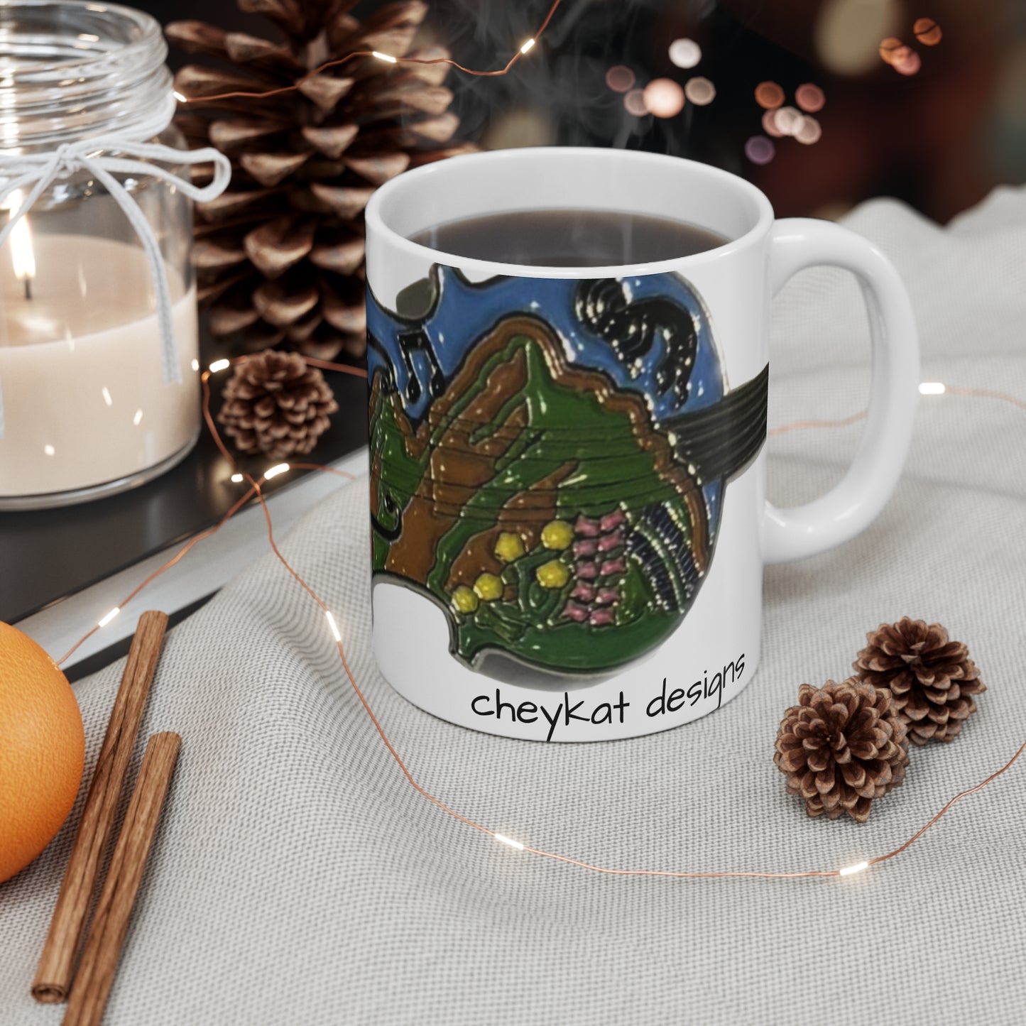 Mug - Chris' violin pin design - 11oz